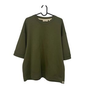 Hudson & Barrow Mens Olive Green Knitwear Short Sleeve Top XL Soft Casual